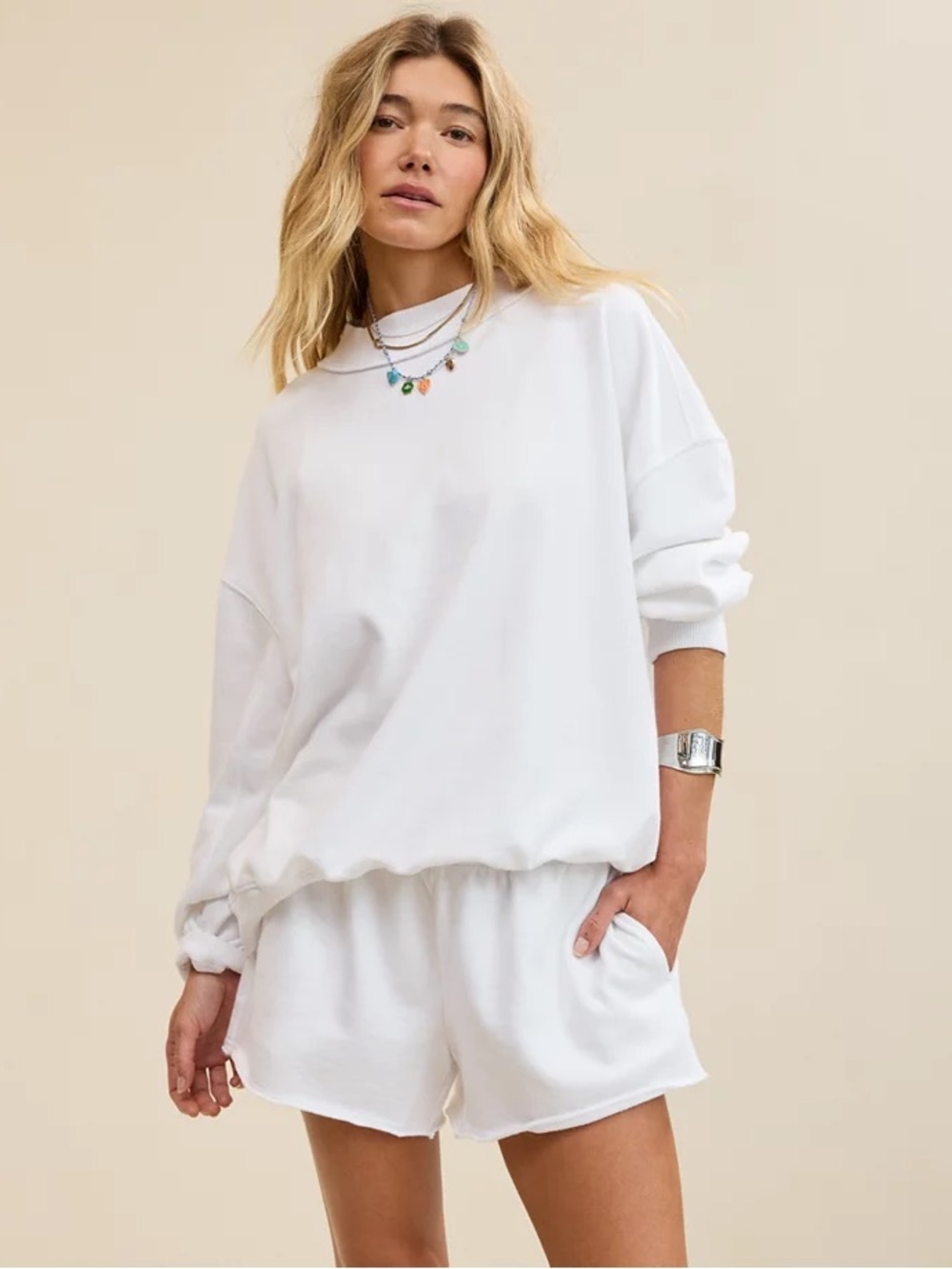 Aerie White Sweat Shorts